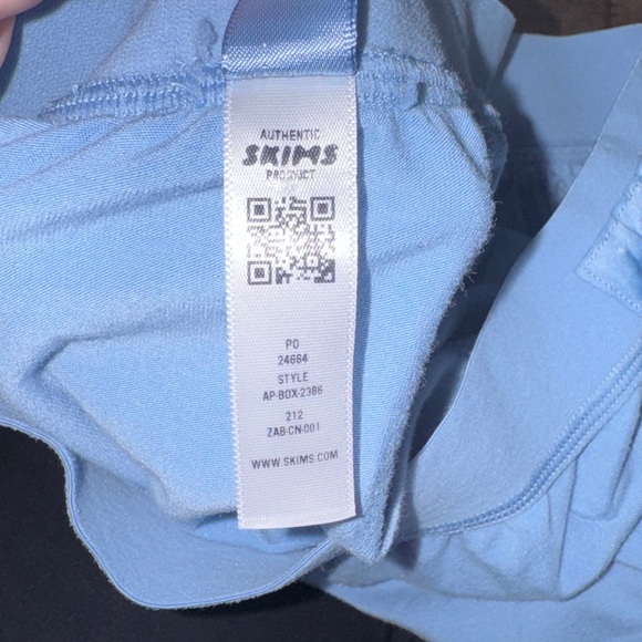 SKIMS Loose Boxer Shorts Blue XXS Cotton Lounge Sleep Shorts Women - Picture 5 of 9